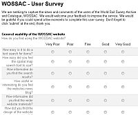 WOSSAC USer Survey launched
